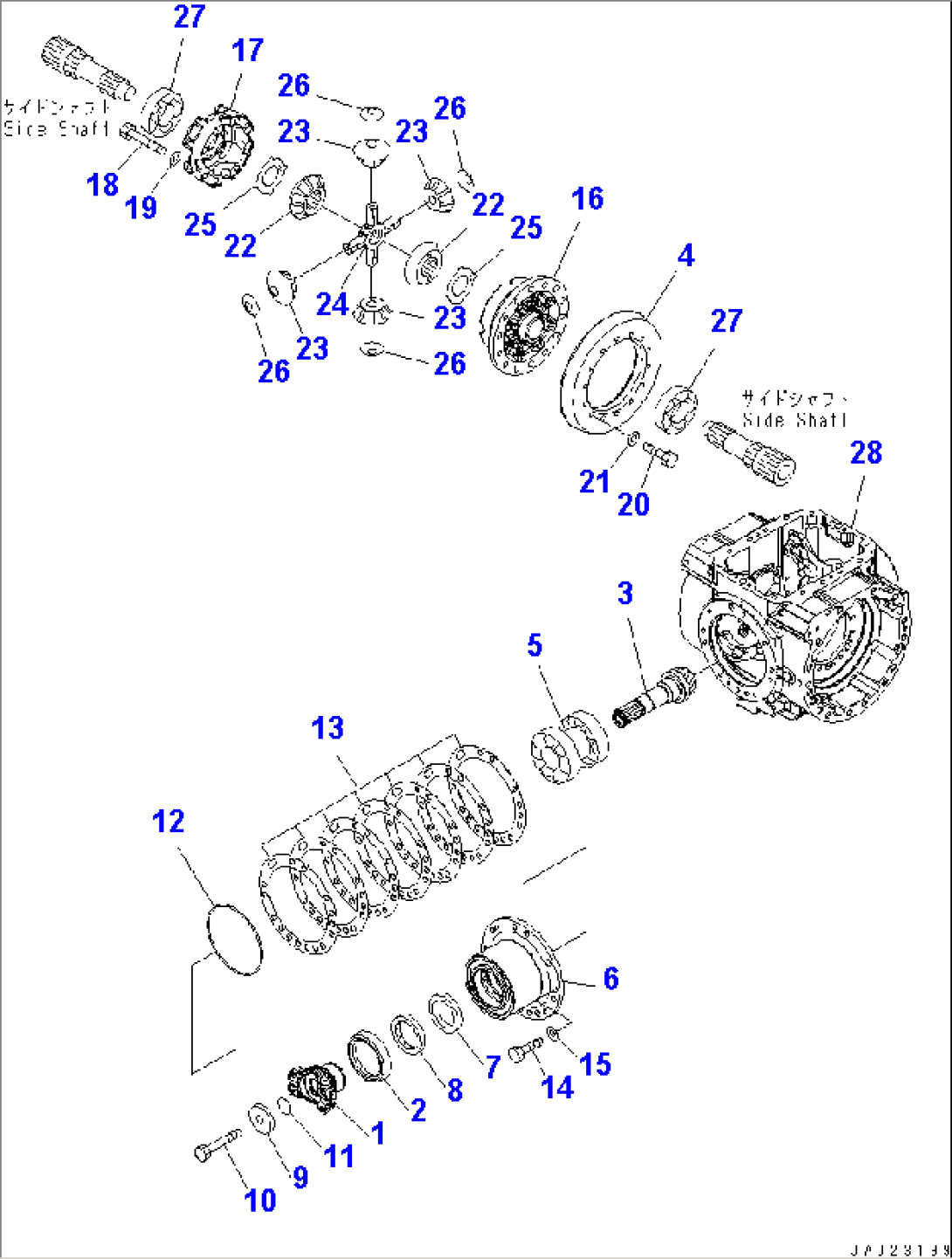REAR AXLE (DIFFERENTIAL) (PINION AND CAGE)(#77248-)
