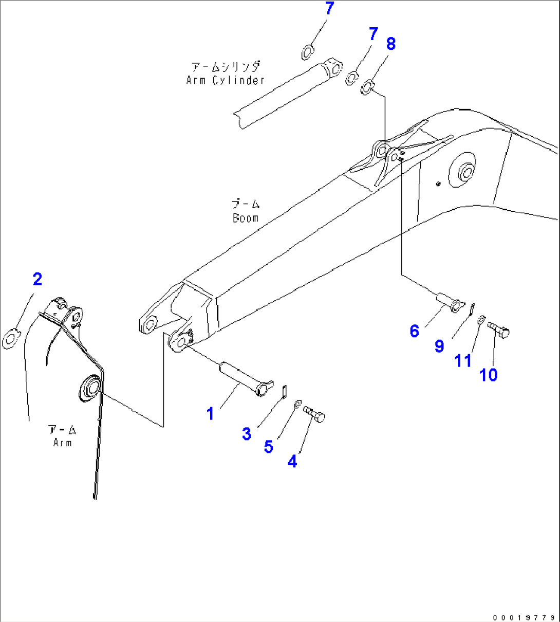 BOOM (TOP PIN AND BOTTOM PIN) (FOR ADDITIONAL PIPING)