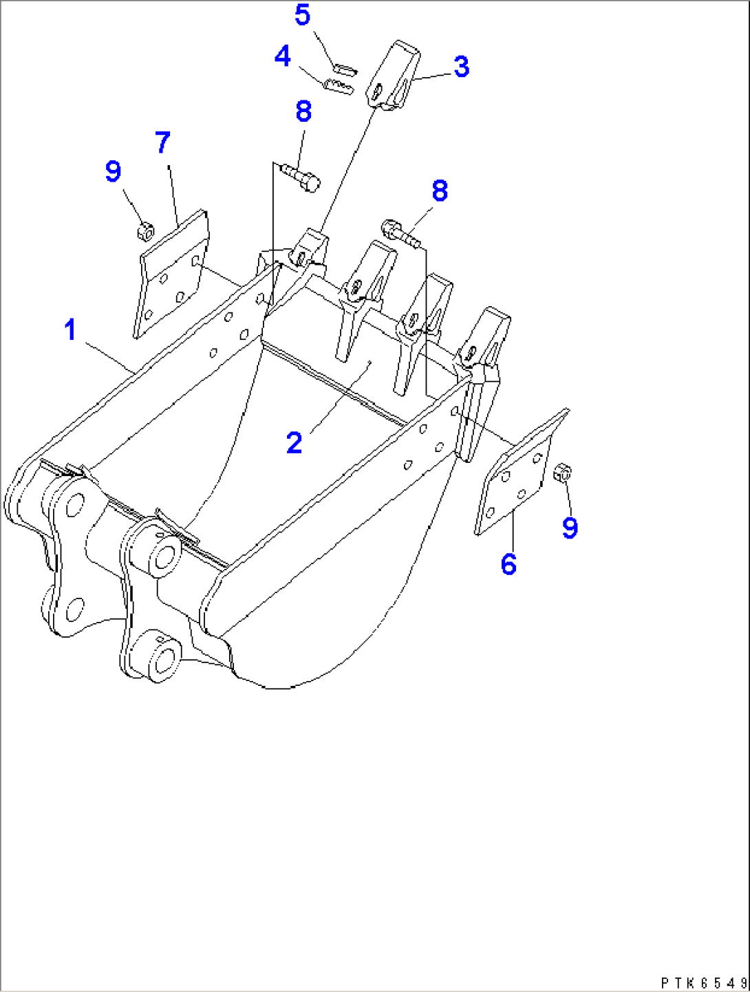 BUCKET¤ 0.14M3 (MINI 0.24M3) 650MM WIDE (VERTICAL PIN TYPE)