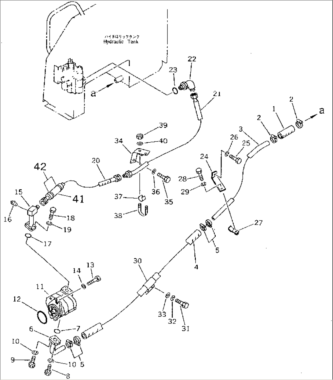 HYDRAULIC PIPING (TANK TO PUMP TO VALVE)