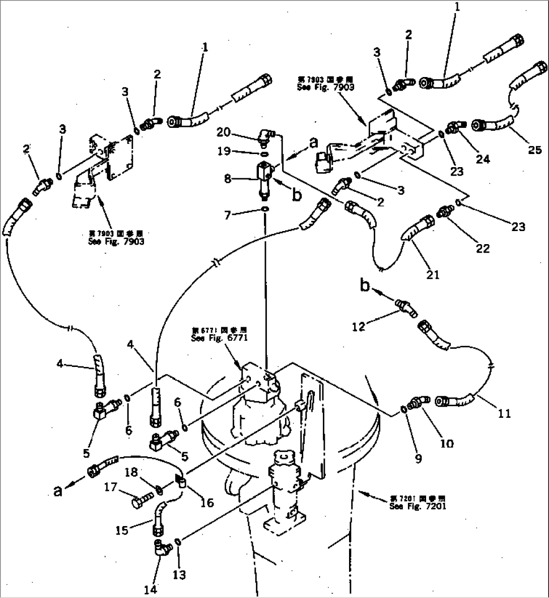 HYDRAULIC PIPING (ARM REVOLUTION LINE) (2/2) (HOE SIDE)