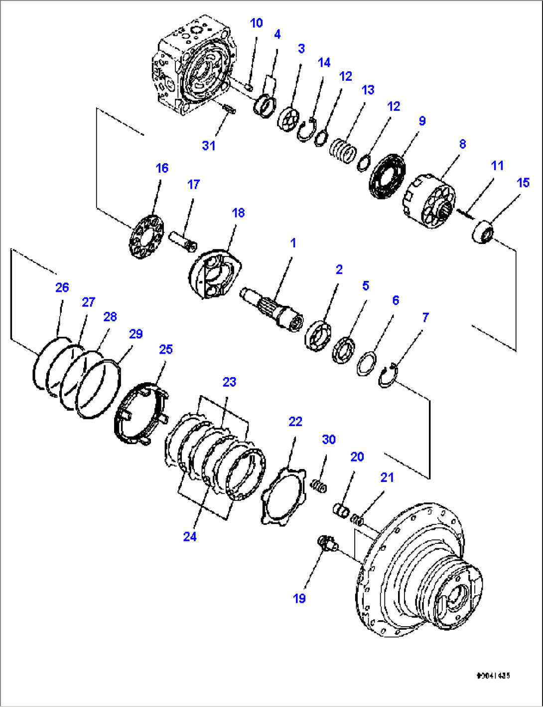 TRAVEL MOTOR AND FINAL DRIVE, (L.H.) (1/2) (#B32822-)