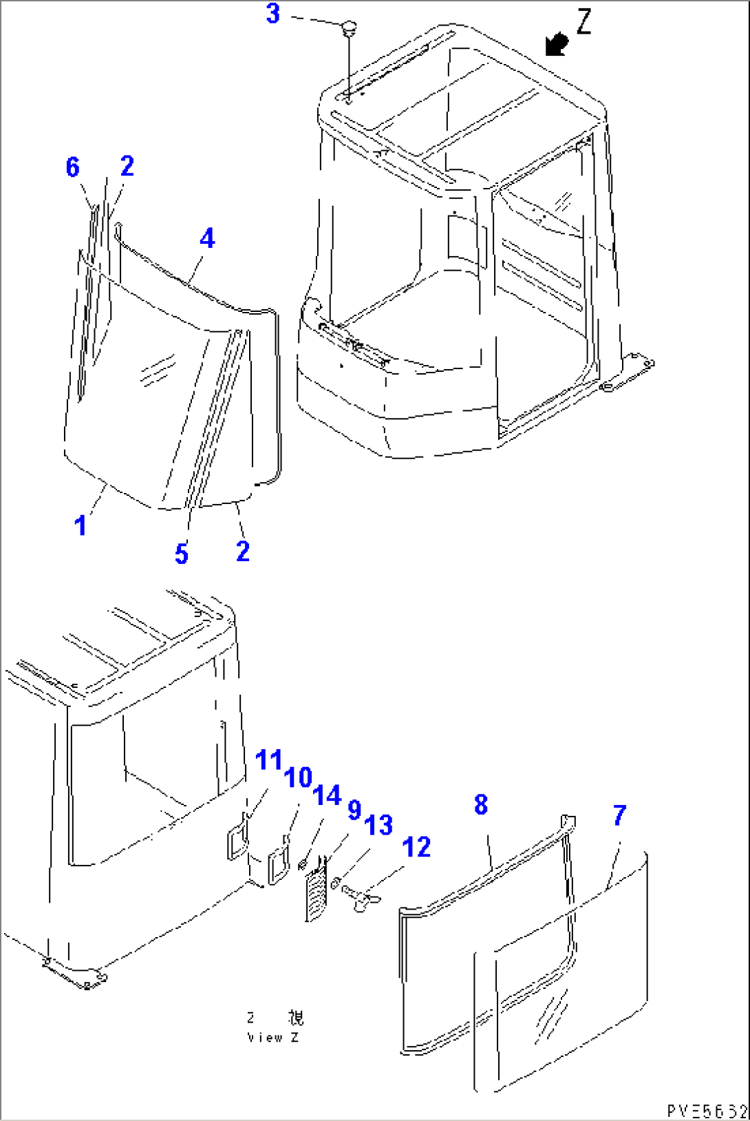 ROPS CAB (WINDOW)(#53001-53999)