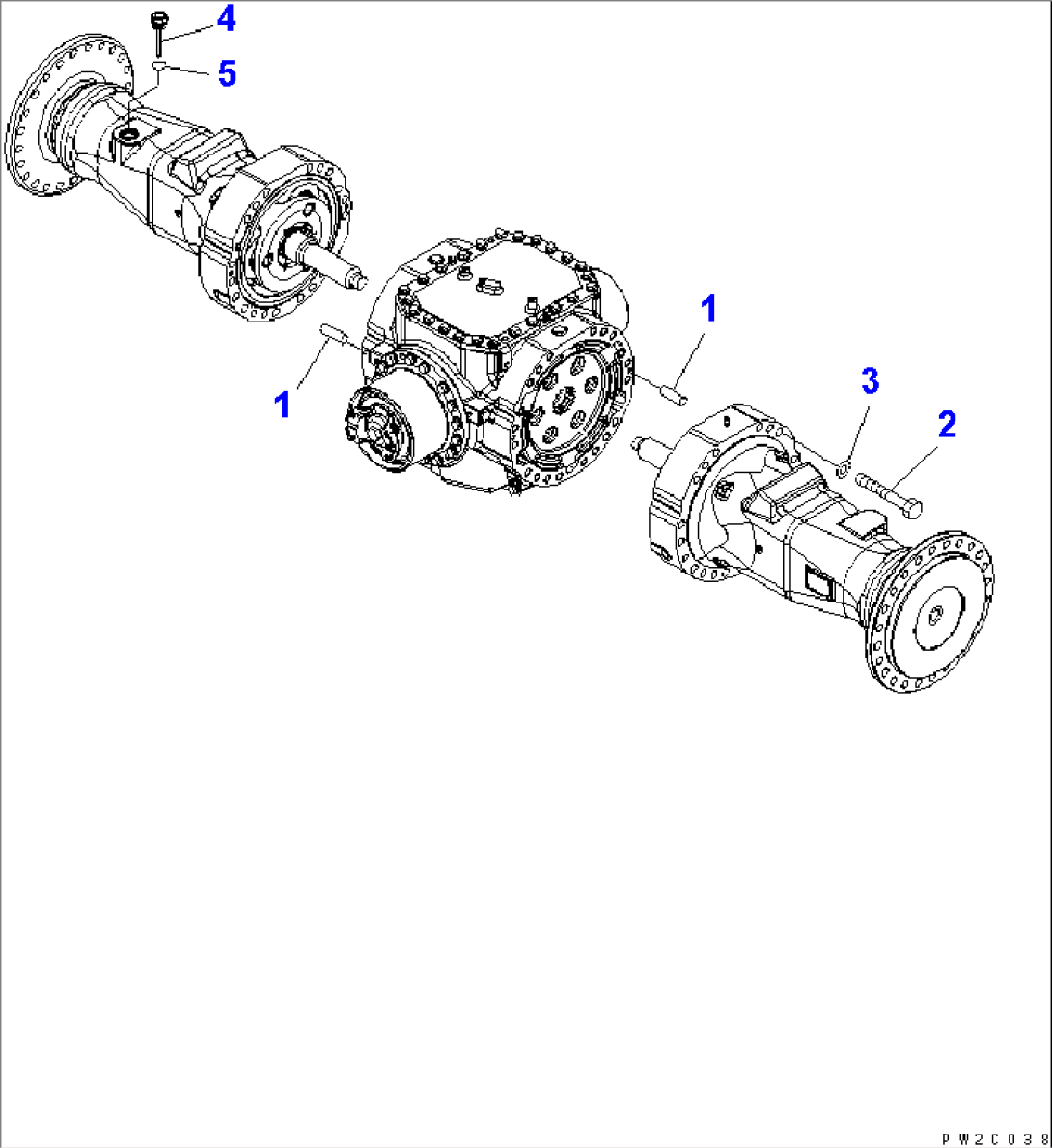 REAR AXLE (AXLE MOUNTING AND OIL LEVEL GAUGE)