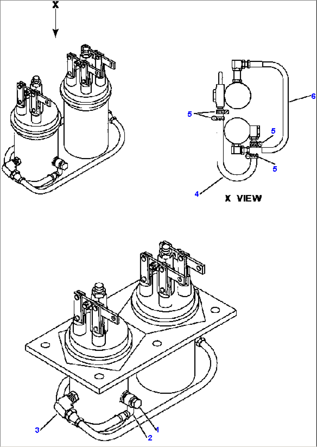 HYDRAULIC PIPING FOR FRONT ATTACHMENT (1/3)