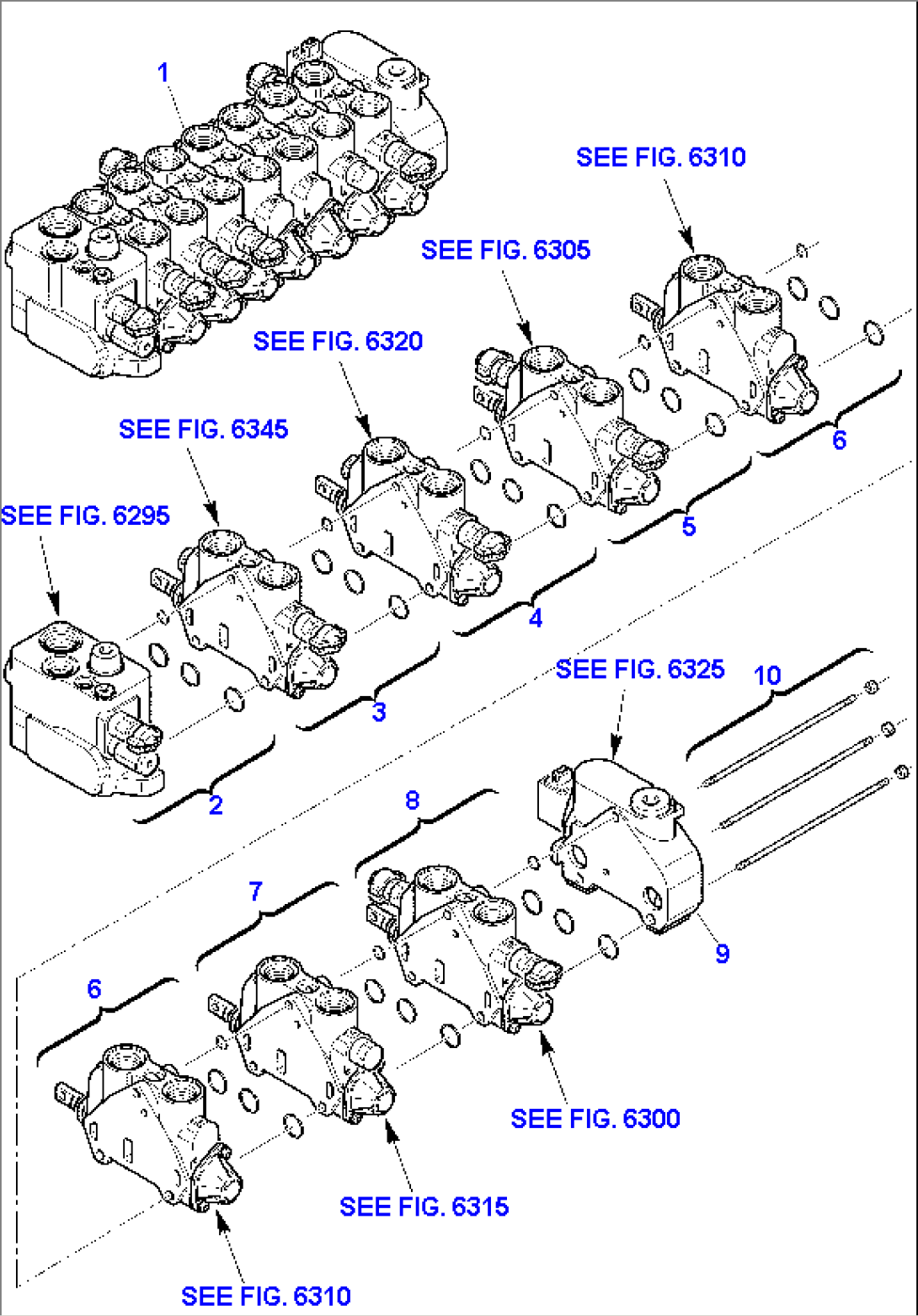 CONTROL VALVE (7 SECTIONS) (FOR HAMMER) (1/2)