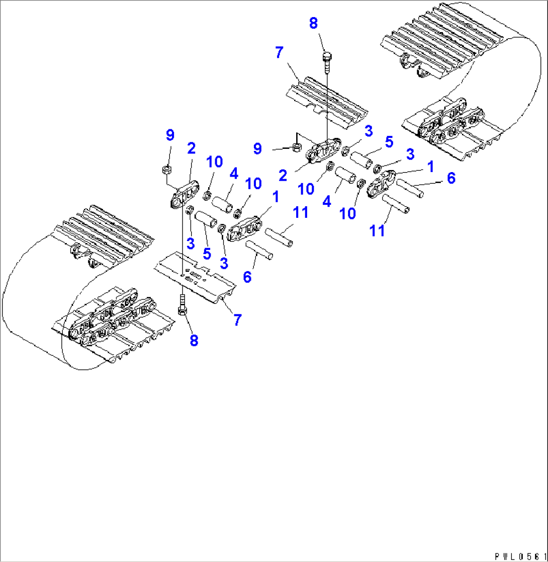 TRACK SHOE (TRIPLE GROUSER WITH HOLE) (700MM WIDE)