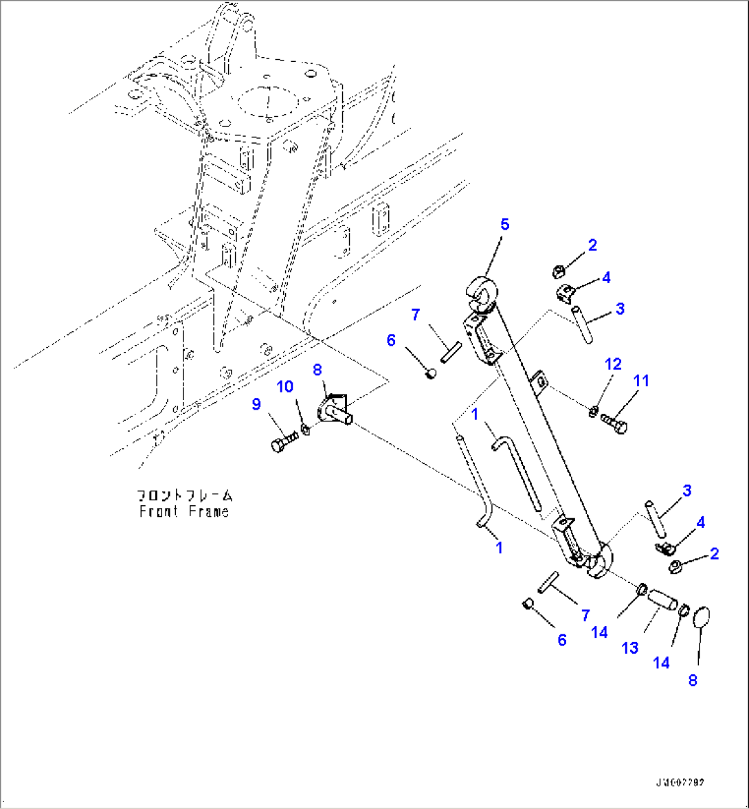 Cab Tilt Cylinder and Its Related Parts, Tilt Bar (#5001-)