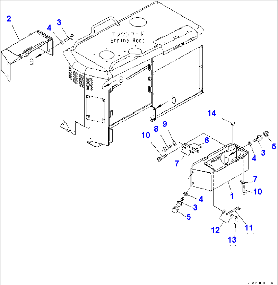 ENGINE HOOD AND RADIATOR GUARD (2/2) (WITH PUNCHING MASK AND AIR INTAKE EXTENSION)(#50001-51000)