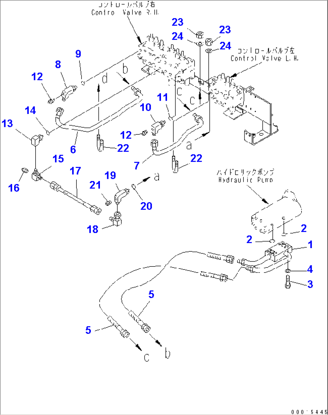 HYDRAULIC PIPING (PUMP TO CONTROL VALVE) (AUTO TRANSMISSION SPEC.)(#12019-)