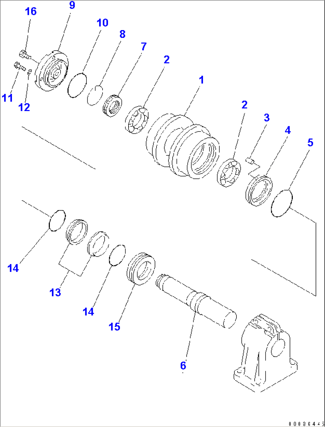 TRACK FRAME (L.H.) (CARRIER ROLLER) (COLD WEATHER SPEC.) (7 ROLLER)