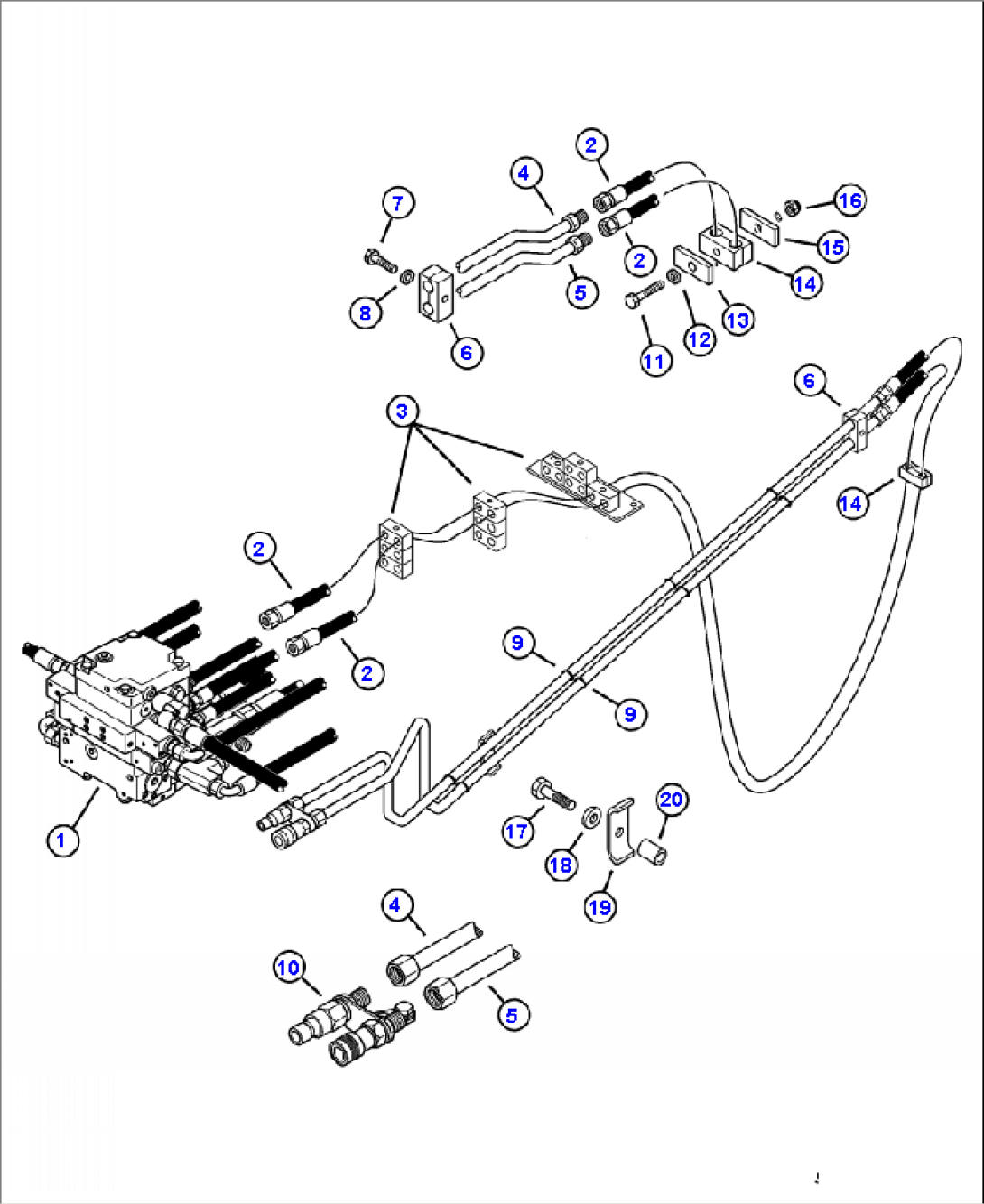 H3010-01A23 HYDRAULIC PIPING - STANDARD FLOW ATTACHMENT LINE - 2 OF 2