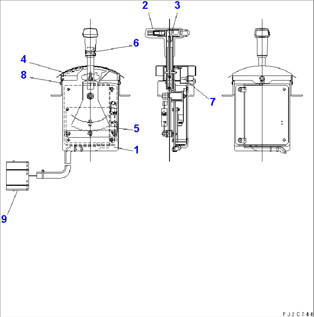 TRANSMISSION CONTROL LEVER (INNER PARTS)(#1104-)