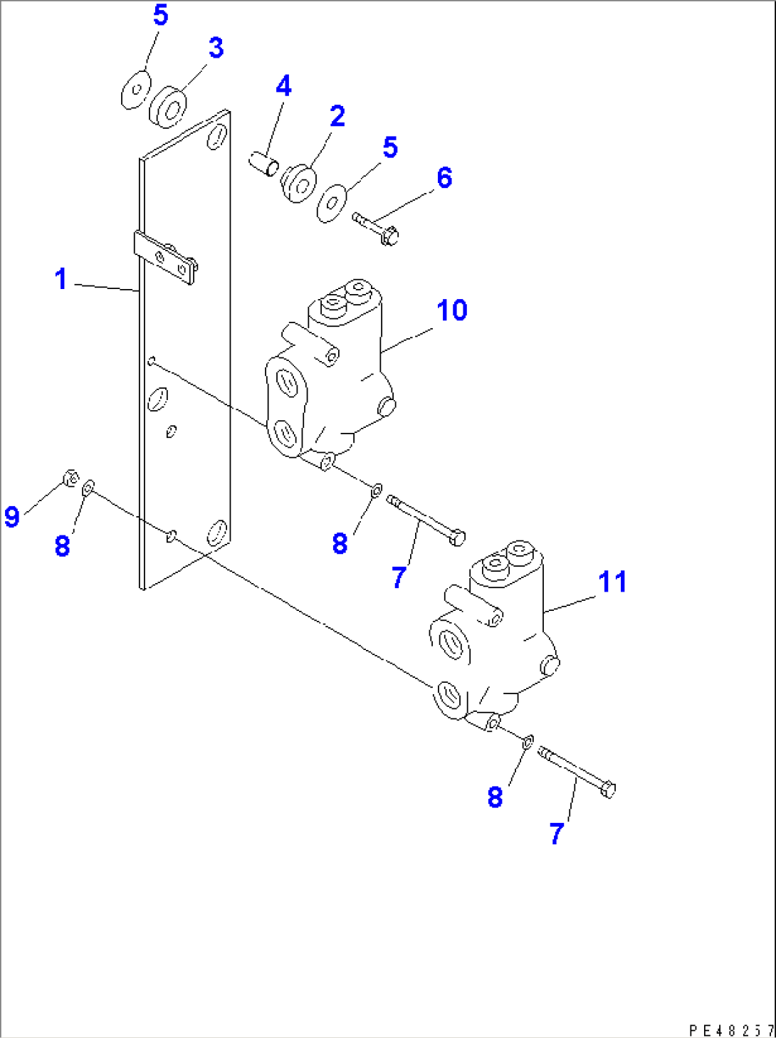PRIORITY VALVE MOUNTING PARTS(#50001-)