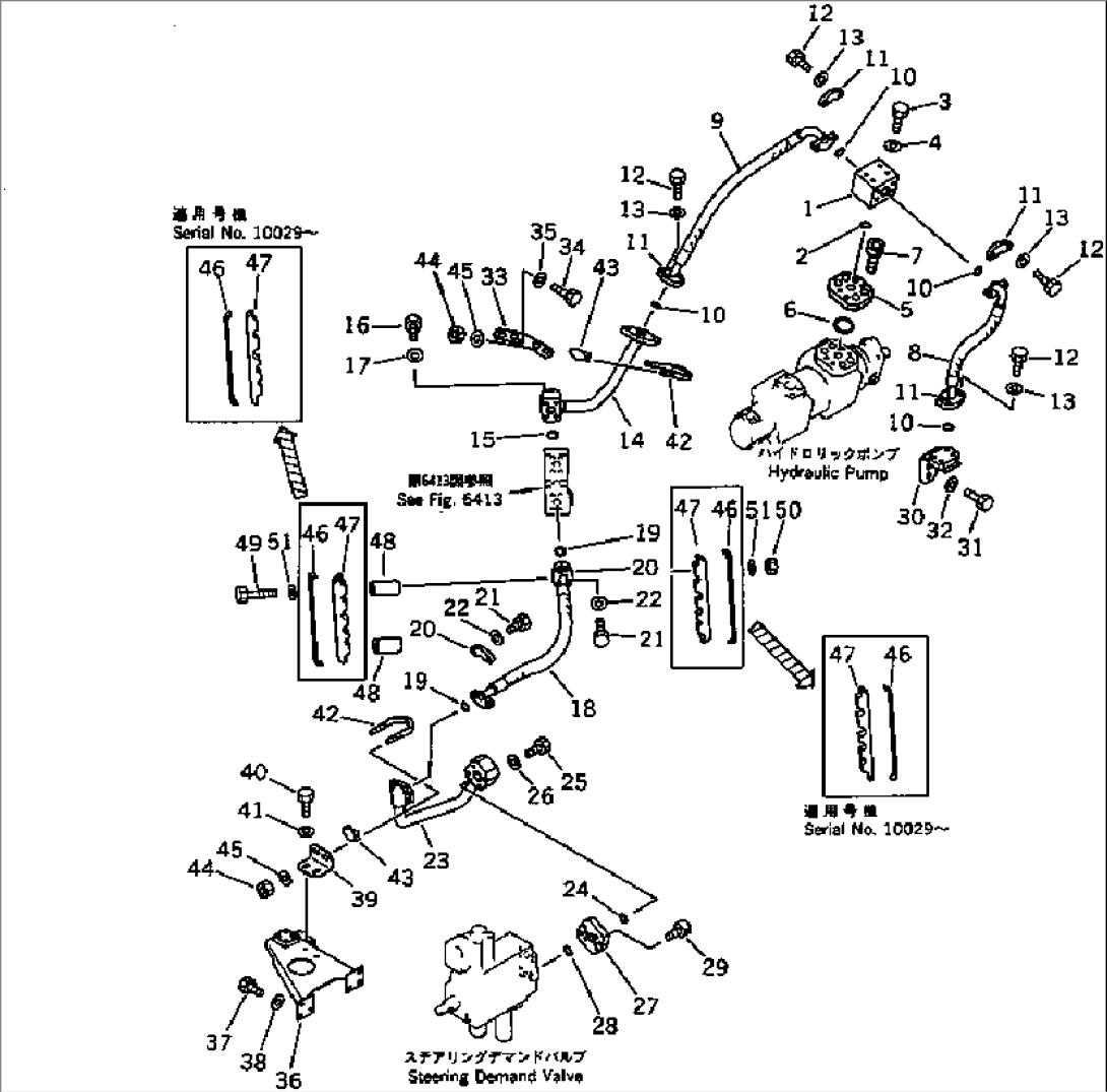 HYDRAULIC PIPING (DELIVERY LINE) (2/2) (TBG SPEC.)(#10001-11060)