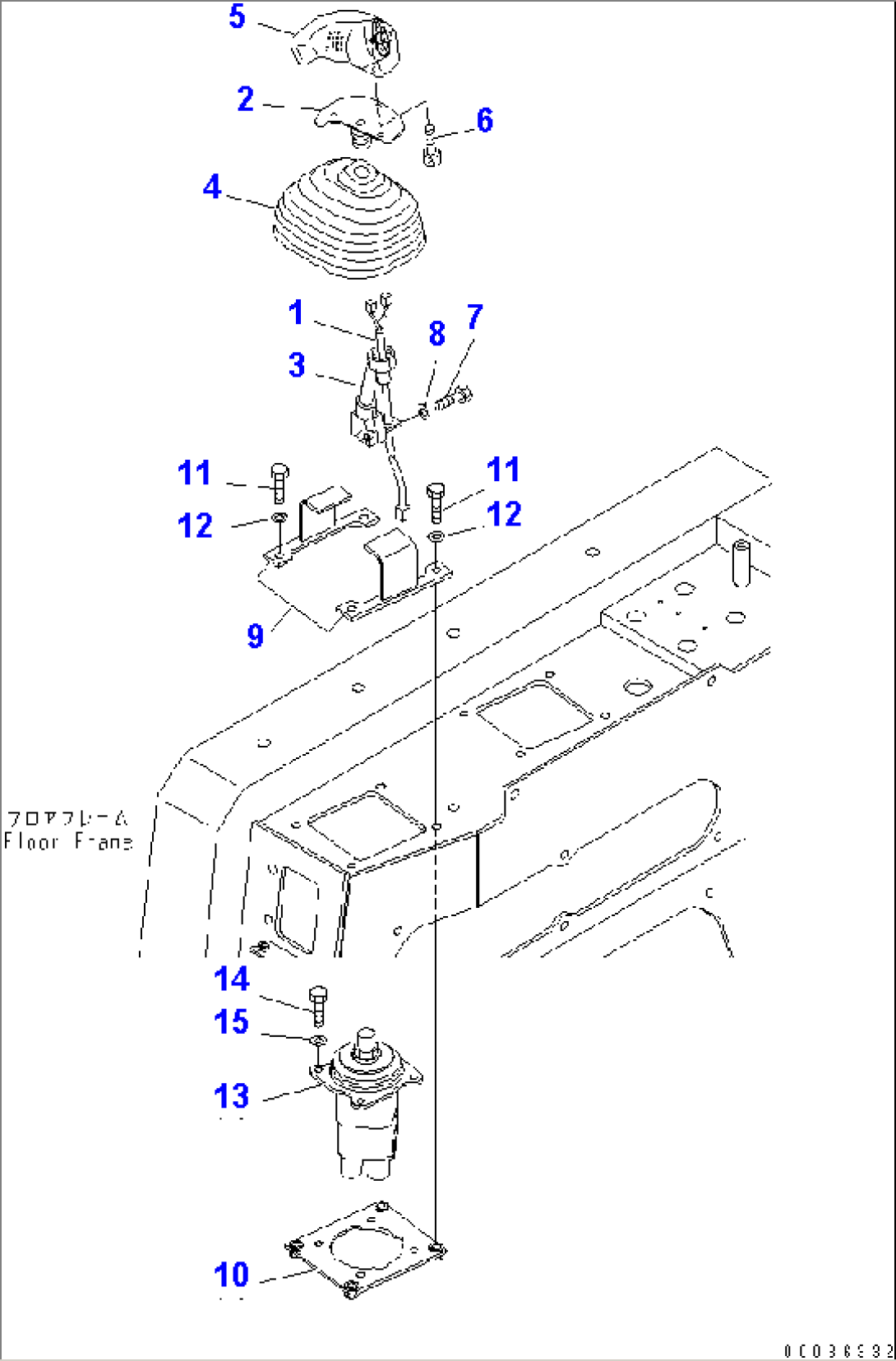FLOOR FRAME (BLADE CONTROL) (WITHOUT CAB AND POWER TILT PITCH DOZER)