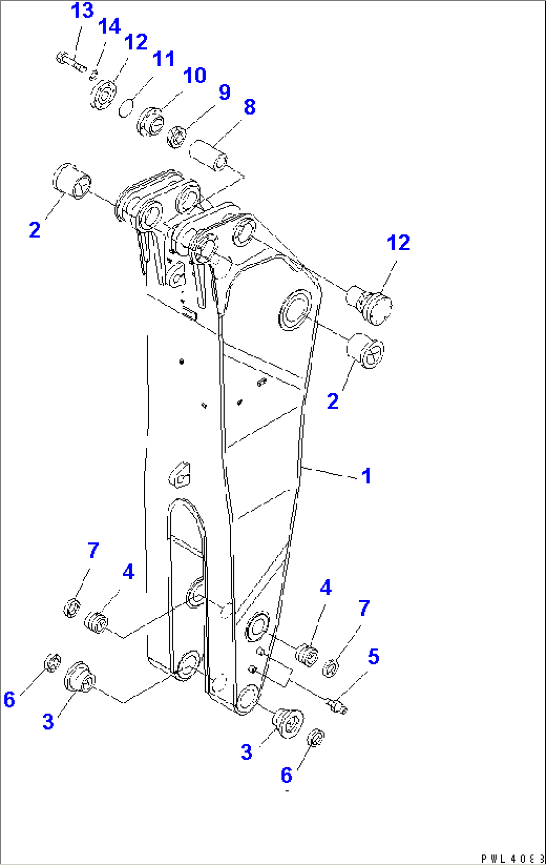 ARM (3.9M) (ARM) (HEAVY DUTY) (BACKHOE) (WITH AUTO GREASING) (FOR LINCOLN)(#11002-)