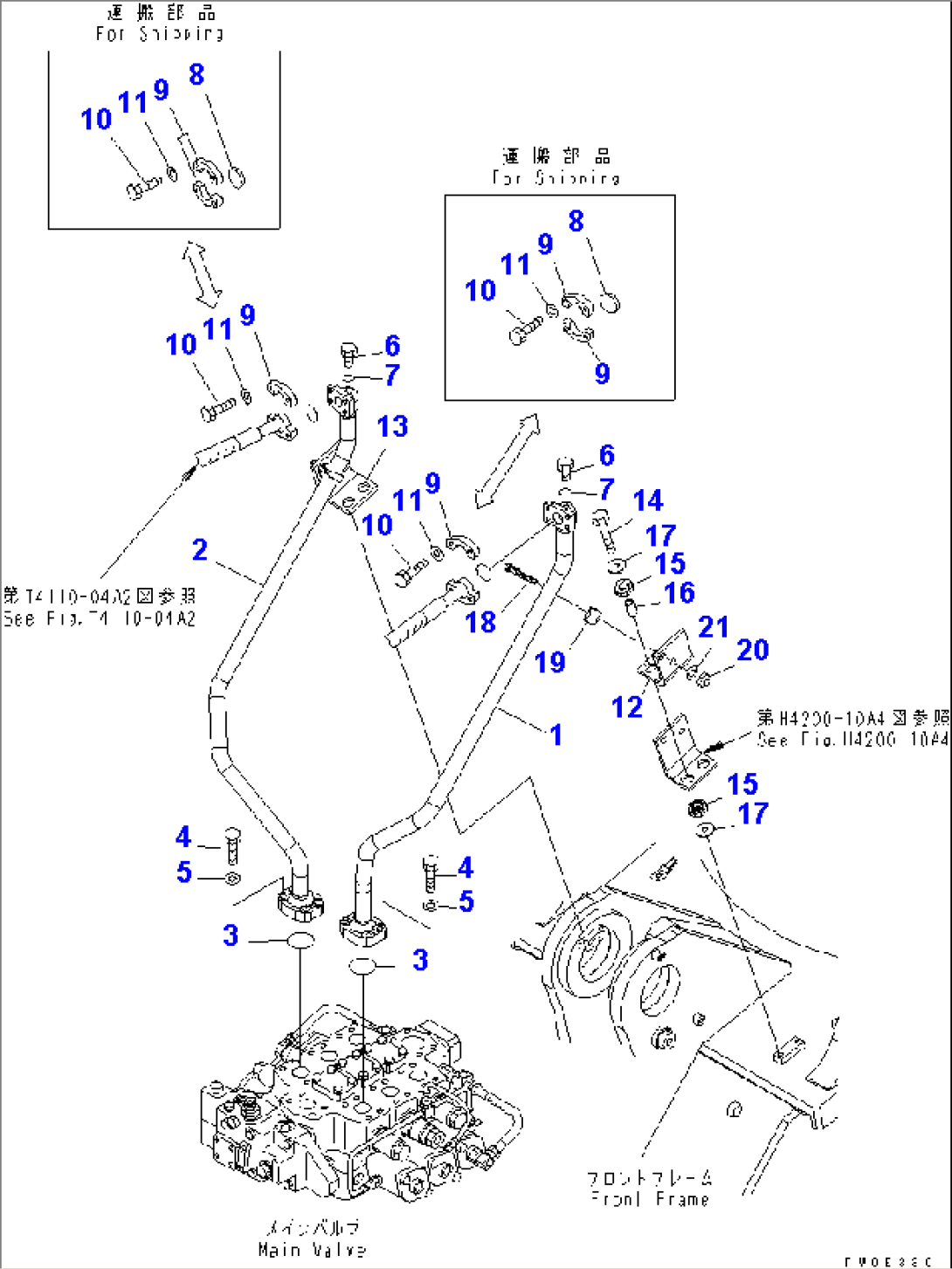 HYDRAULIC PIPING (TUBE AND PIPING MOUNTING PARTS) (FOR 3-SPOOL VALVE)