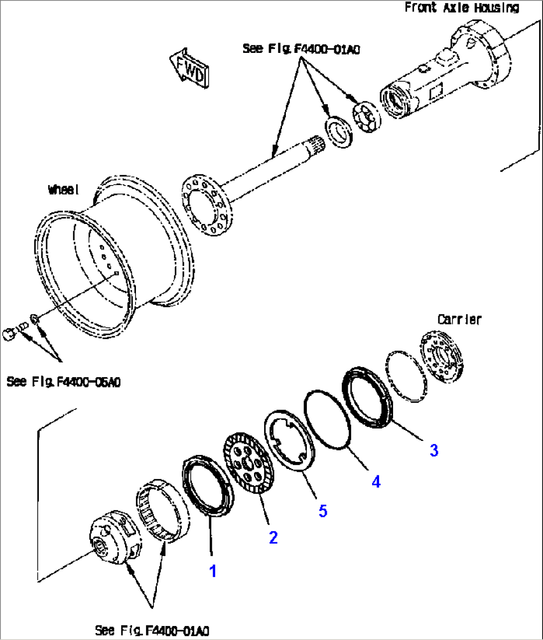 FIG NO. F4400-04A0 FRONT AXLE (BRAKE)