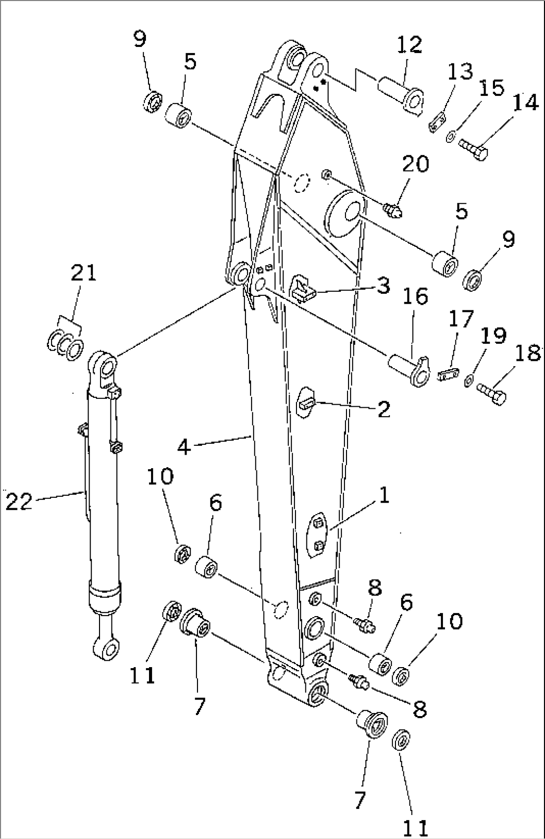 ARM (3.2M) (ARM AND BUCKET CYLINDER) (FOR ADDITIONAL PIPING)
