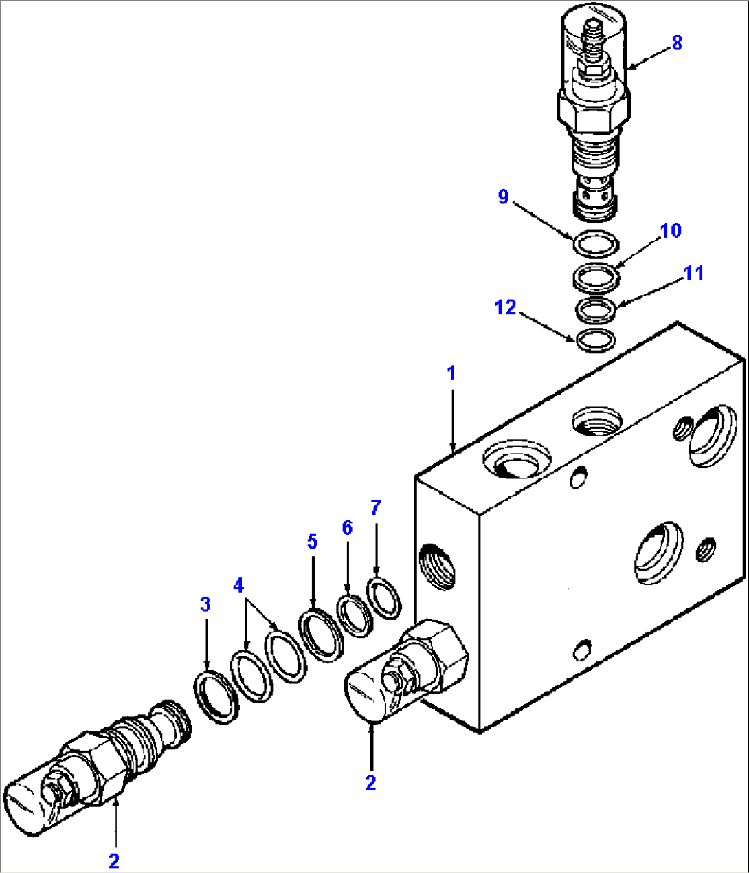 DUAL COUNTERBALANCE & RELIEF VALVE DRAWBAR LIFT