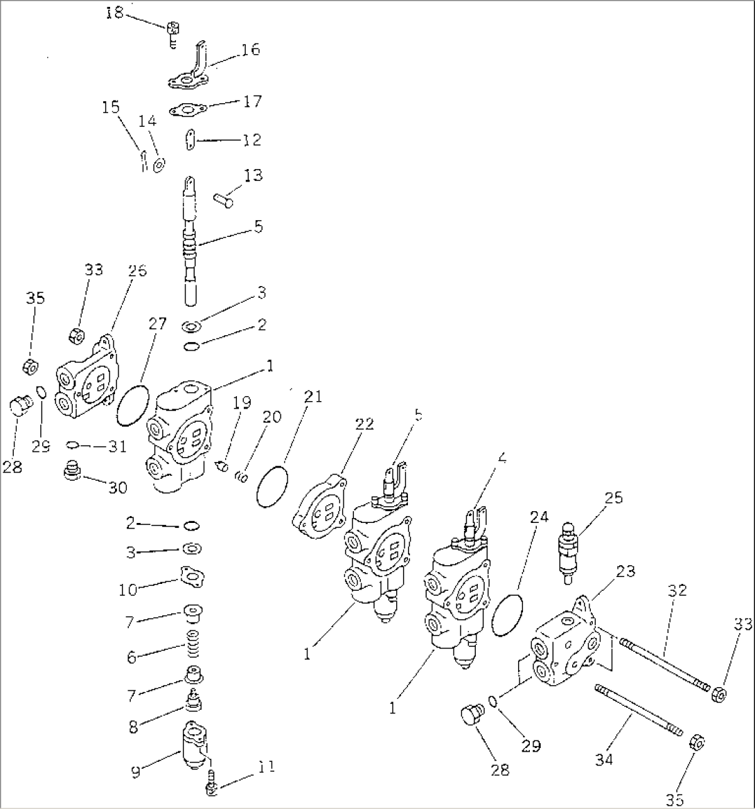 HYDRAULIC CONTROL VALVE¤ L.H. (3-SPOOL)