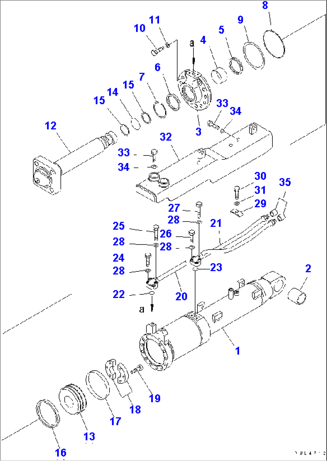 BLADE TILT CYLINDER (FOR TILT DOZER)(#61093-)