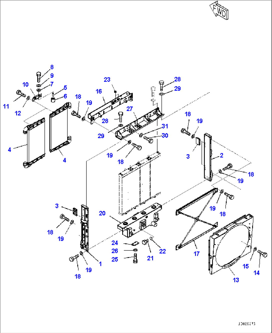 Cooling System, Radiator (1/2) (#8832-)