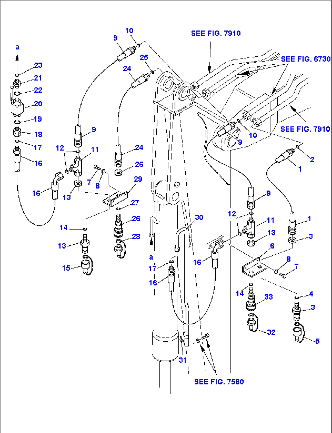 HYDRAULIC PIPING (ATTACHMENT LINE)(ARM SIDE)(OPTIONAL)