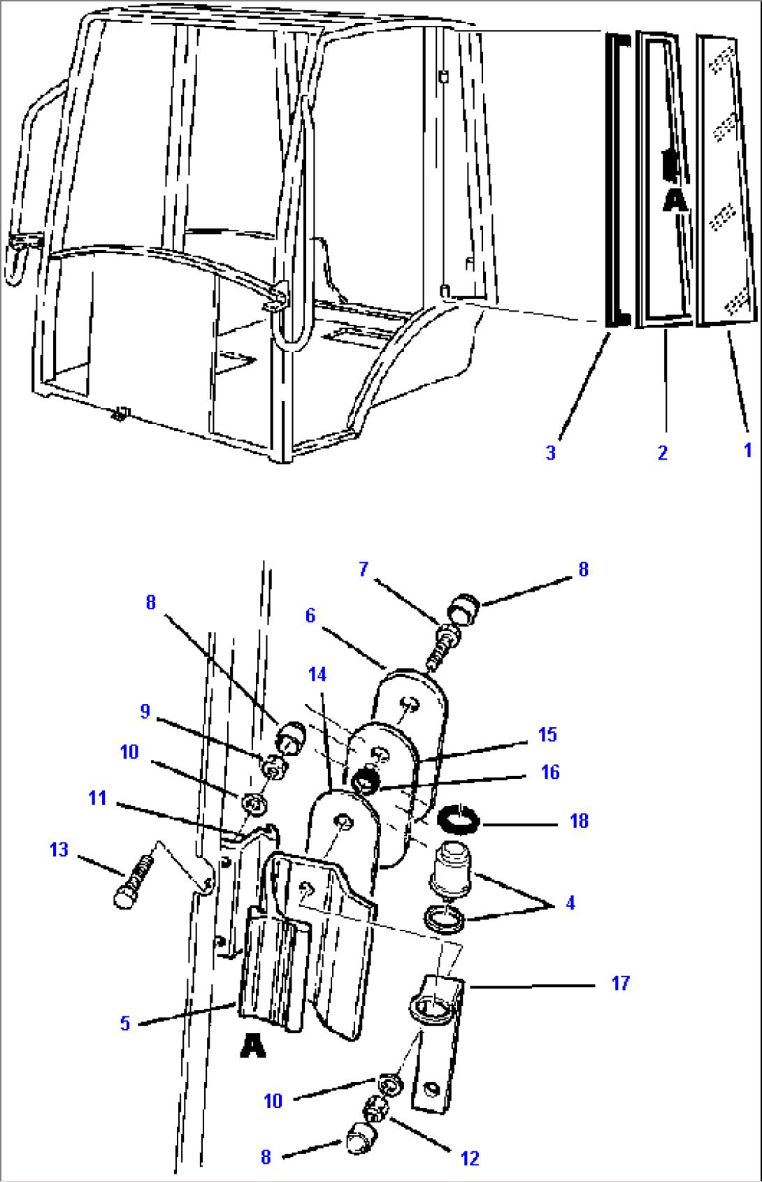 FIG. K5202-01A2 CAB - LEFT WINDOW