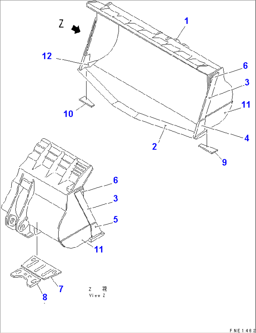 BUCKET¤ 8.5M3 (SPADE NOSE) (WITHOUT TOOTH)