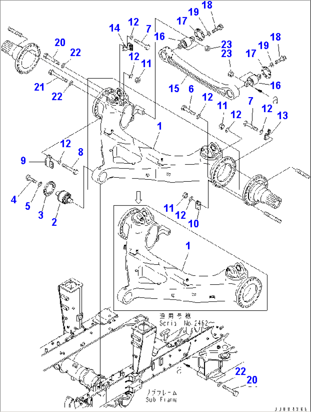 FRONT AXLE SUPPORT (1/2)(#2001-)