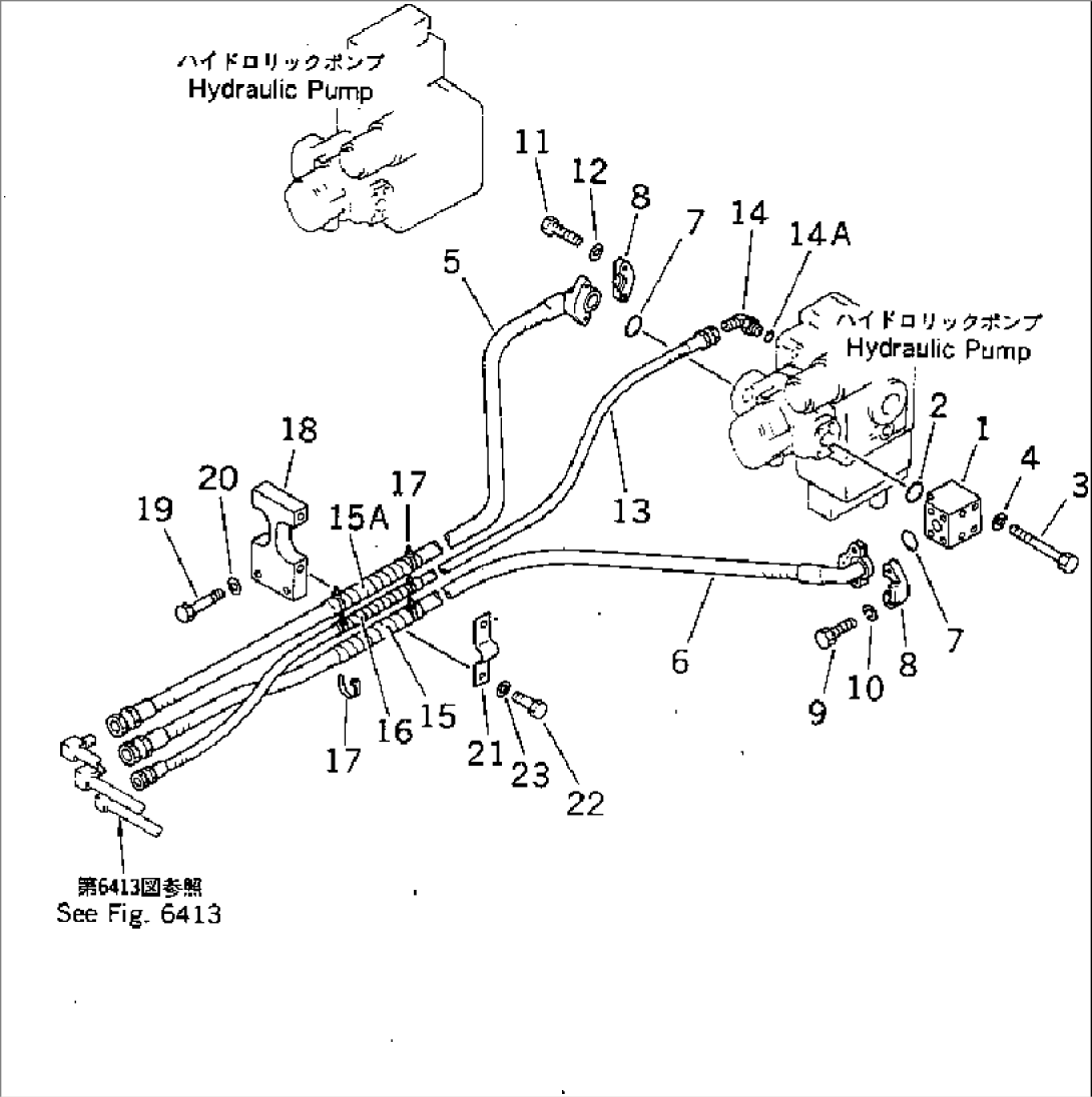 HYDRAULIC PIPING (VIBRATION PUMP TO VIBRATION MOTOR) (1/2)