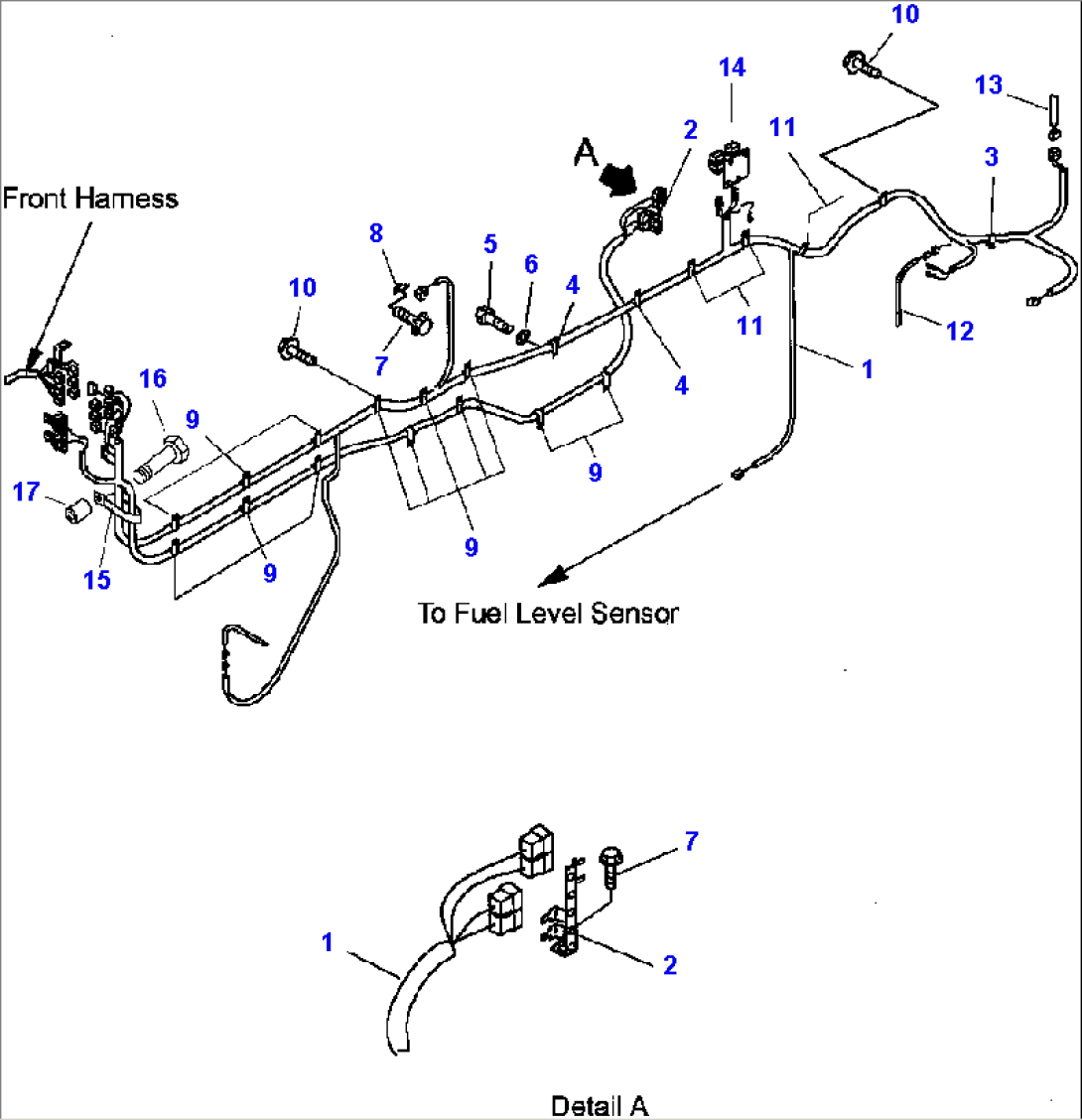 FIG. E0202-01A0 REAR HARNESS - REAR FRAME LINE