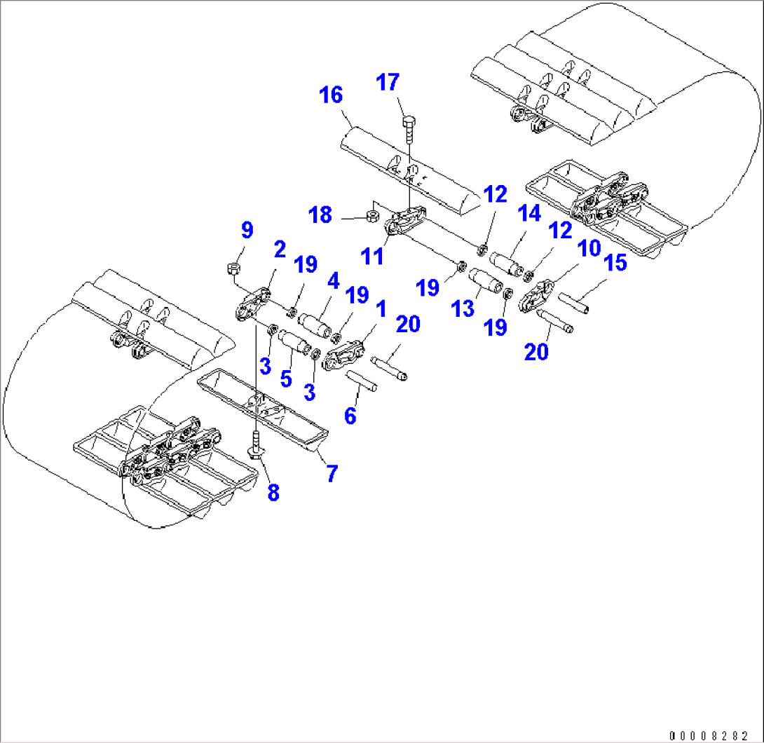 TRACK SHOE (MASTER PIN TYPE) (SWAMP TYPE) (600MM WIDE)(#45001-45775)