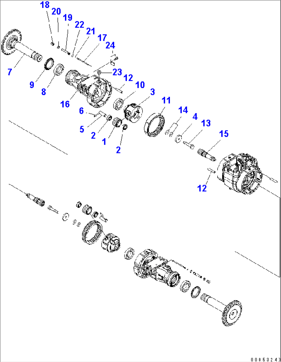 FRONT AXLE (FINAL DRIVE) (R.H.)(#85001-90000)