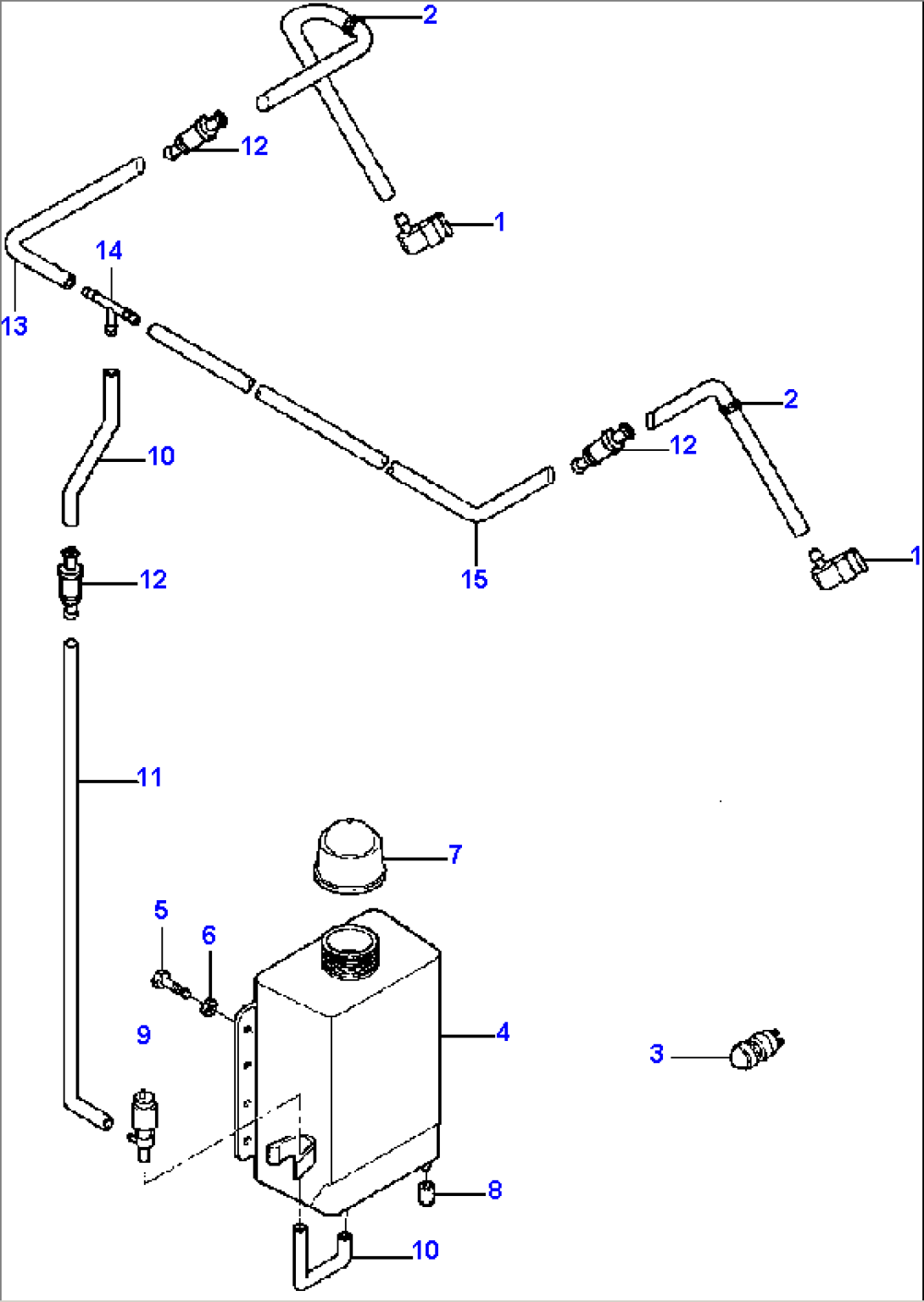 FIG. K5260-01A0 FRONT AND REAR WINDOW WASHER - LOW PROFILE CAB