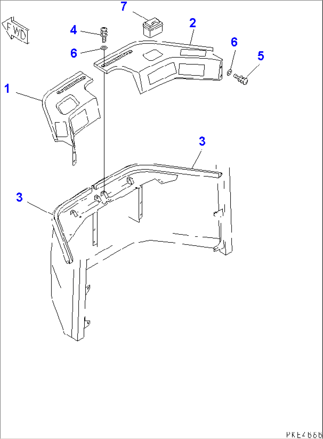 ROPS CAB (FRONT INTERIOR TRIM)(#54001-)