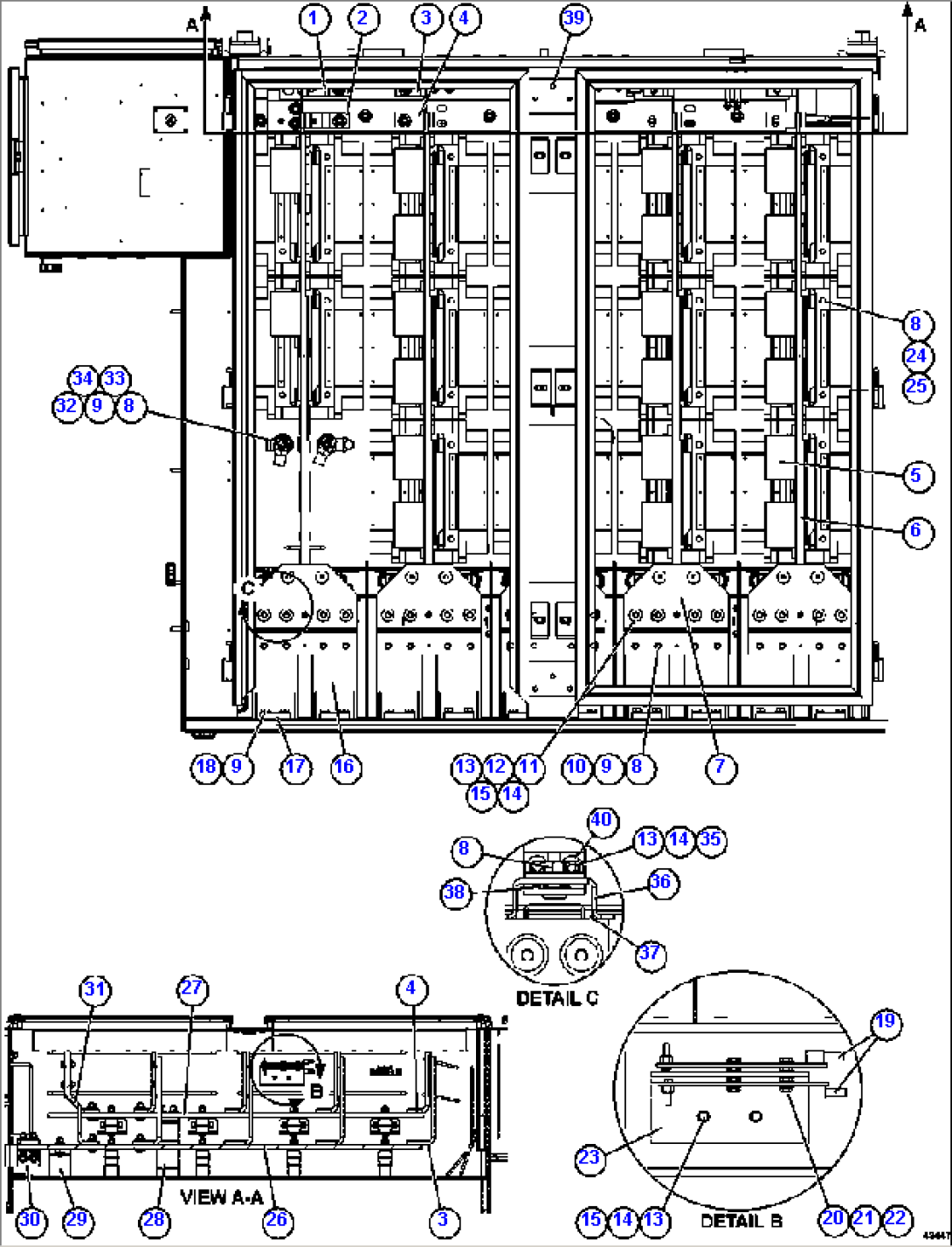 CONTROL CABINET - FRONT VIEW 58E-43-00020