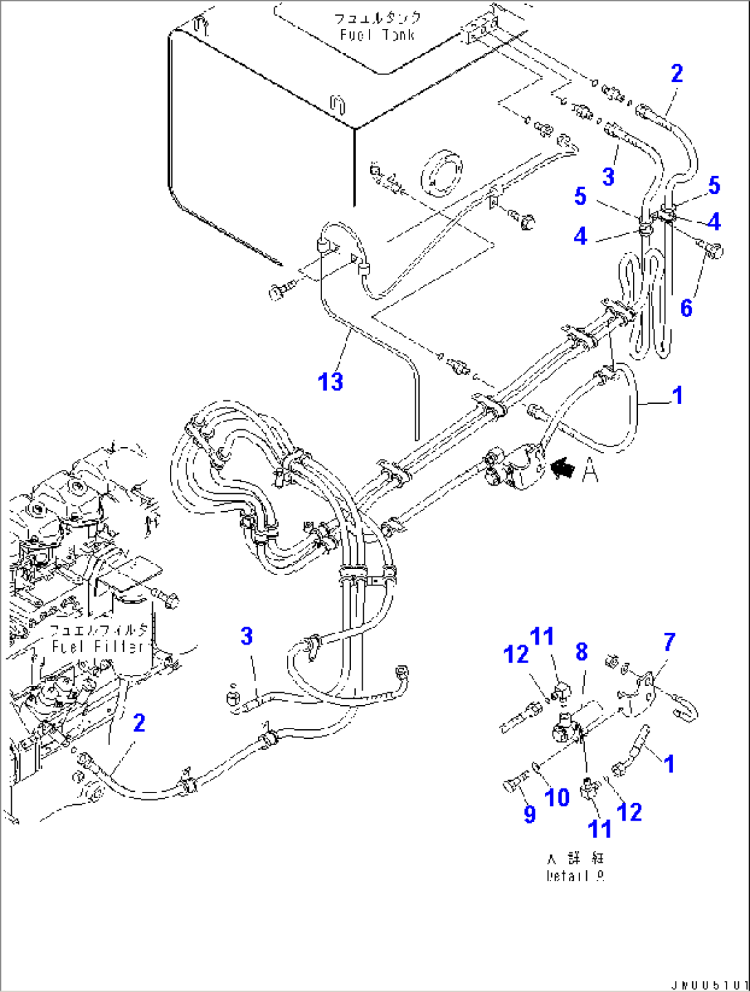 FUEL TANK HOSE AND BREATHER TUBE (WITH ADDITIONAL FILTER)(#1601-)