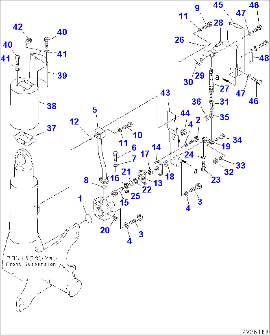 FRONT AXLE (LEFT HAND) (FRONT SUSPENSION ASS