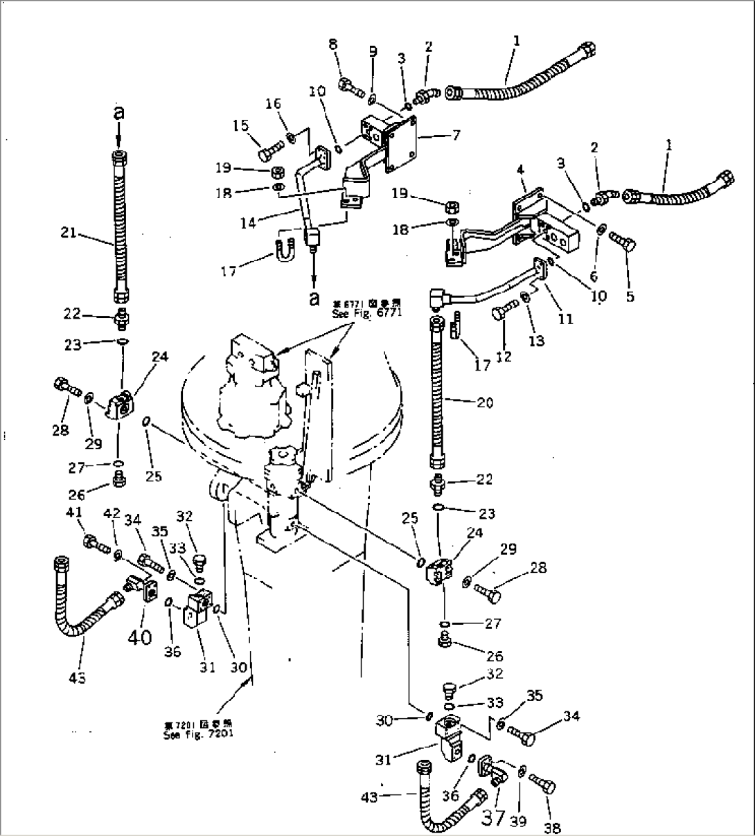 HYDRAULIC PIPING (BUCKET CYLINDER LINE) (3/3) (HOE SIDE)