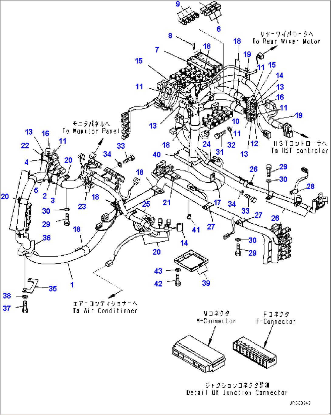 Cab and Cab Floor Group, Floor, Wiring Harness (1/3) (#80001-)