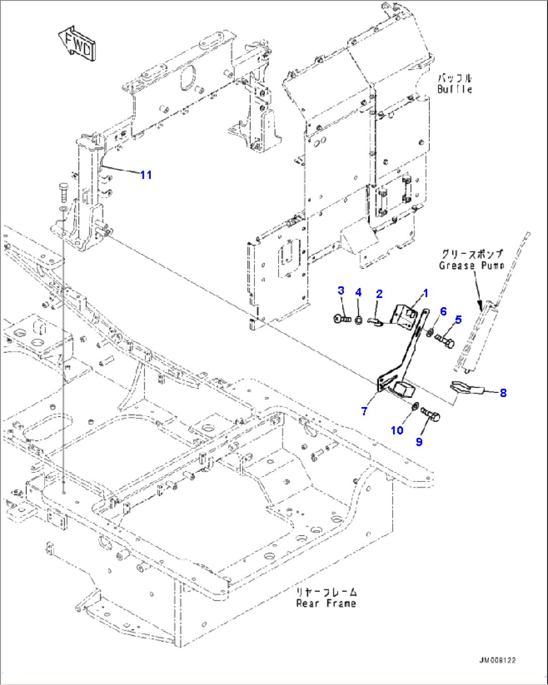 M4110-001029 HOOD DOOR GREASE PUMP HOLDER