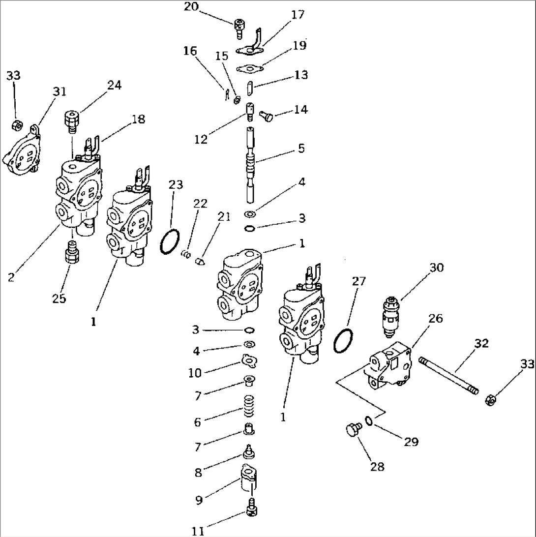 HYDRAULIC CONTROL VALVE¤ R.H. (4-SPOOL) (WITH V-TYPE SNOW PLOW)(#4001-4500)