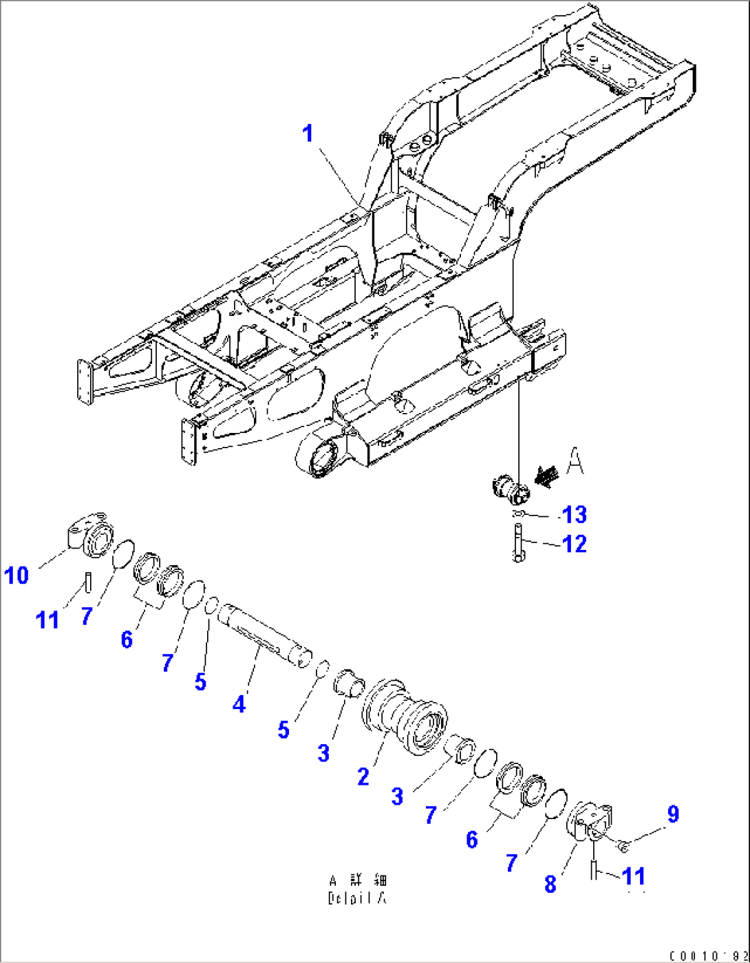 TRACK FRAME (FRAME AND TRACK ROLLER) (WITH WATER SPLAY)(#1001-1200)