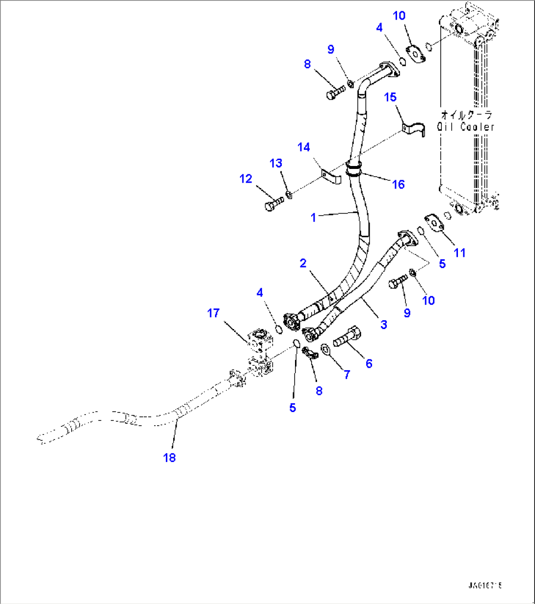 Hydraulic Piping, Oil Cooler Return Piping (#75750-)