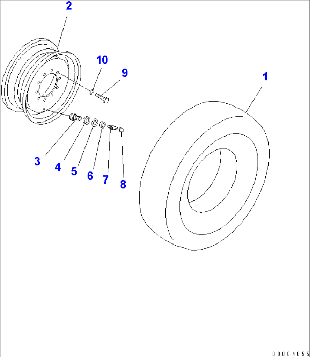 RIM AND TIRE (13.00-24-10PR) (TITAN)