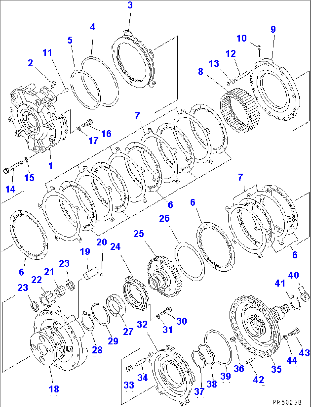 TRANSMISSION (LOW AND HIGH CLUTCH)(#10001-.)
