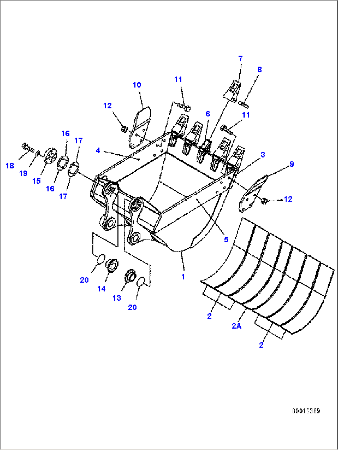 BUCKET, 1.05M3 (CECE 0.90M3), 1481MM (HORIZONTAL PIN TYPE) (WITH ADJUSTER)